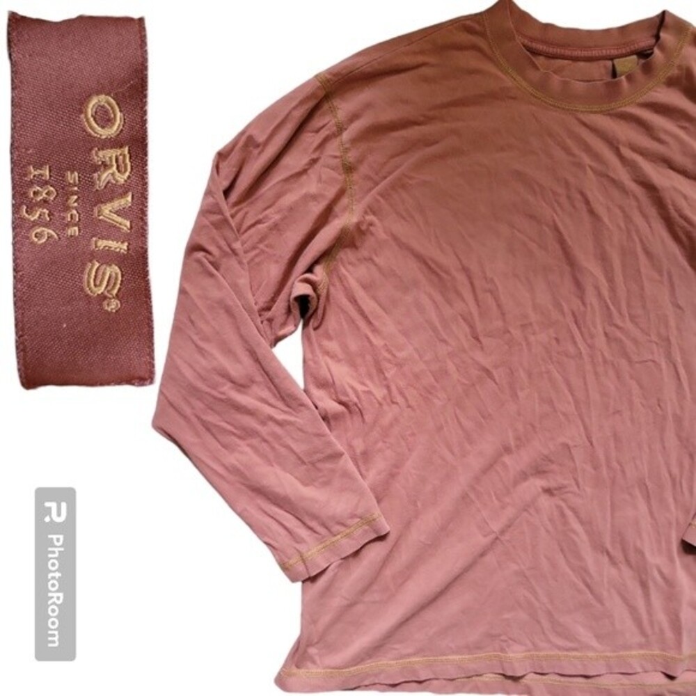 ORVIS ORANGE LONG SLEEVE TOP - L